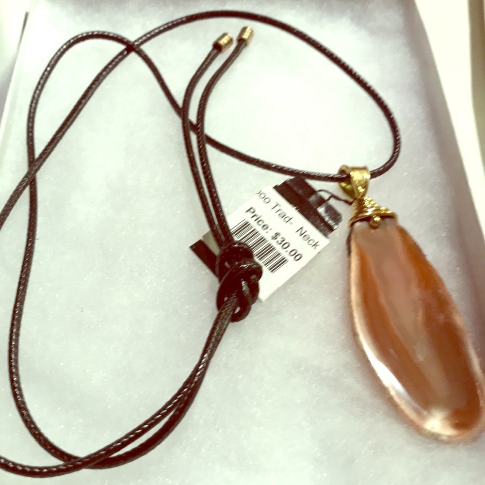 Agate necklace with adjustable rope